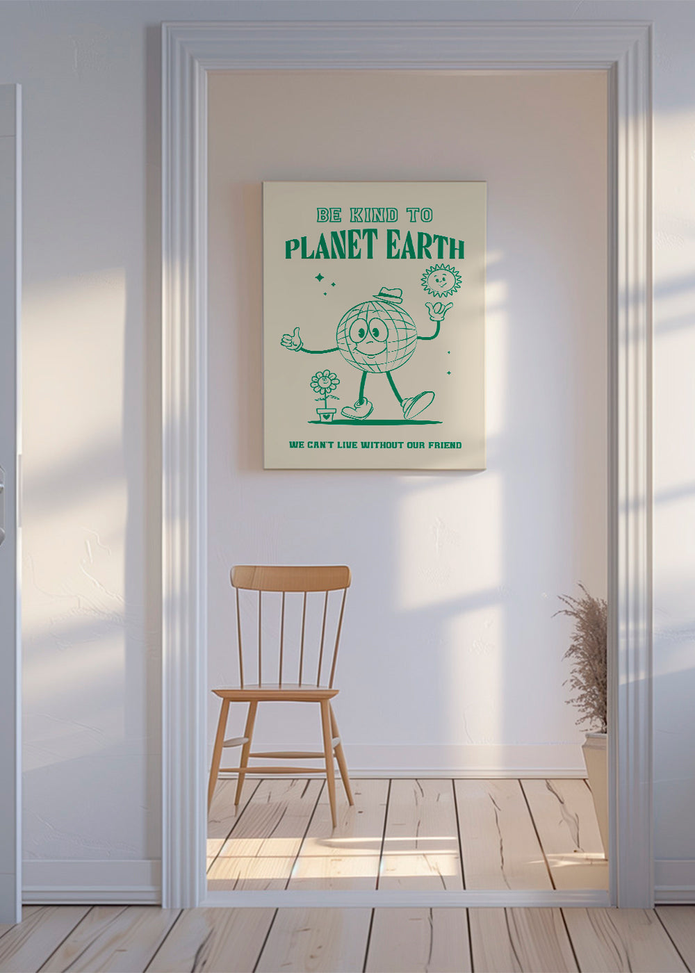 Ilustrace planety s ekologickým poselstvím