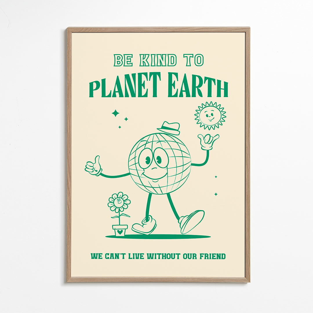 Ilustrace planety s ekologickým poselstvím