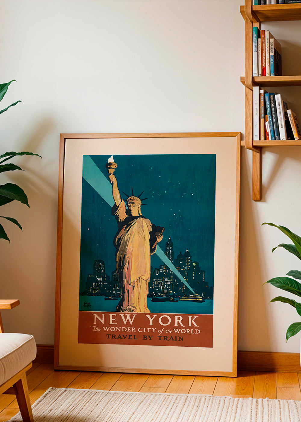 Cestovatelský plakát New York v retro stylu