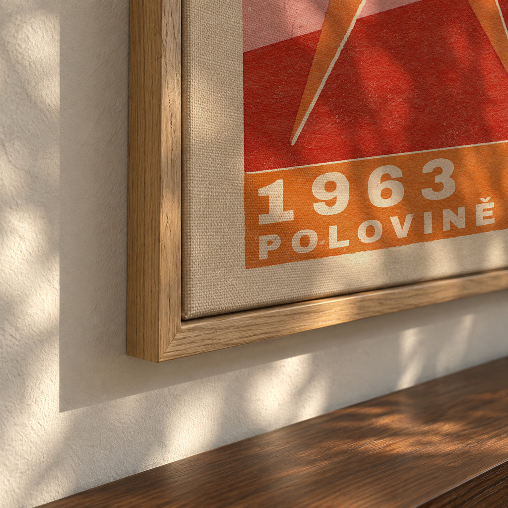 Mid Century Czech Furniture - Framed canvas detail