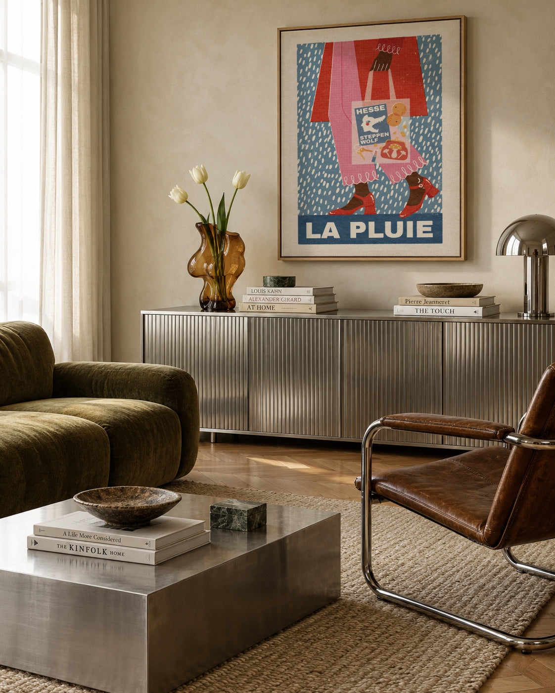 La Pluie French Style - Framed canvas in an interior