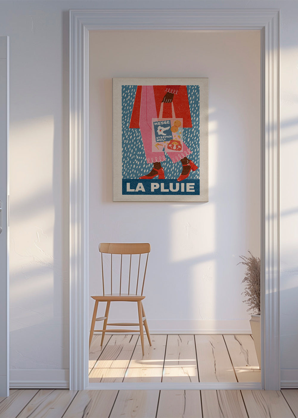 Illustrace La Pluie taška a déšť