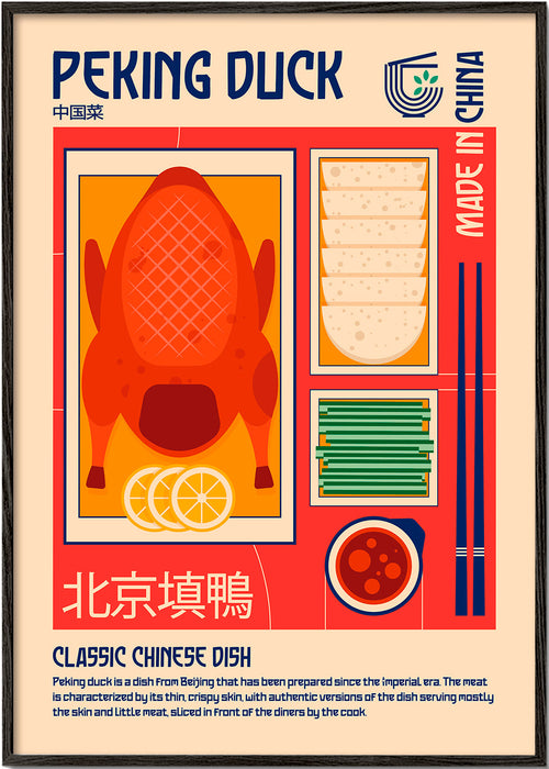 Obraz do kuchyně Peking Duck retro ilustrace