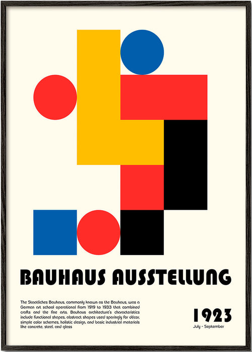 Geometrický plakát Bauhaus se základními tvary