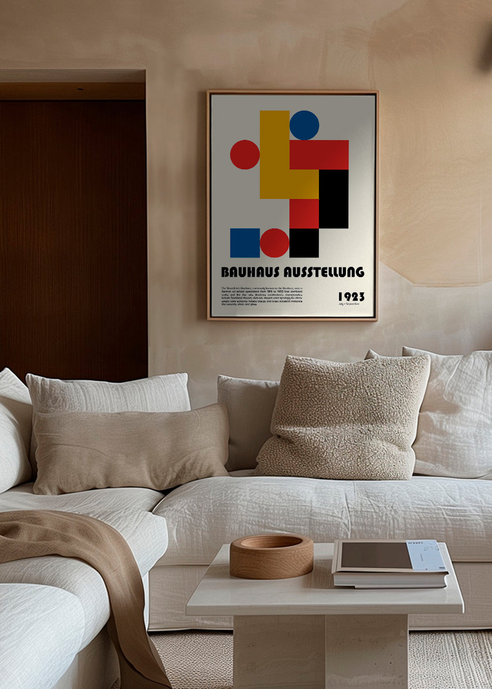 Geometrický plakát Bauhaus se základními tvary