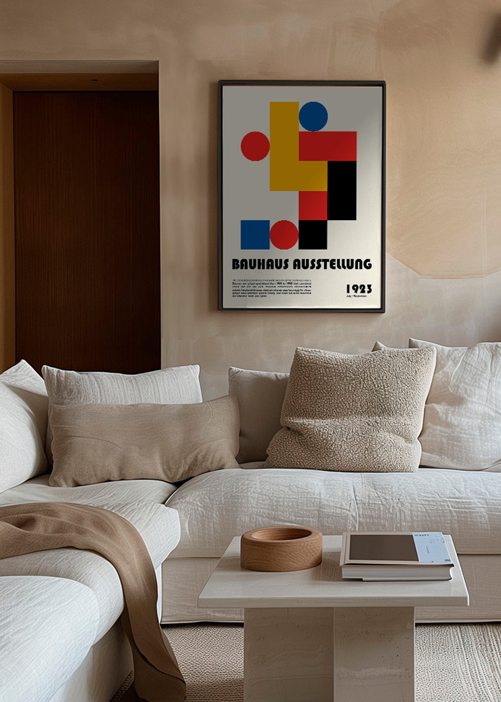 Geometrický plakát Bauhaus se základními tvary