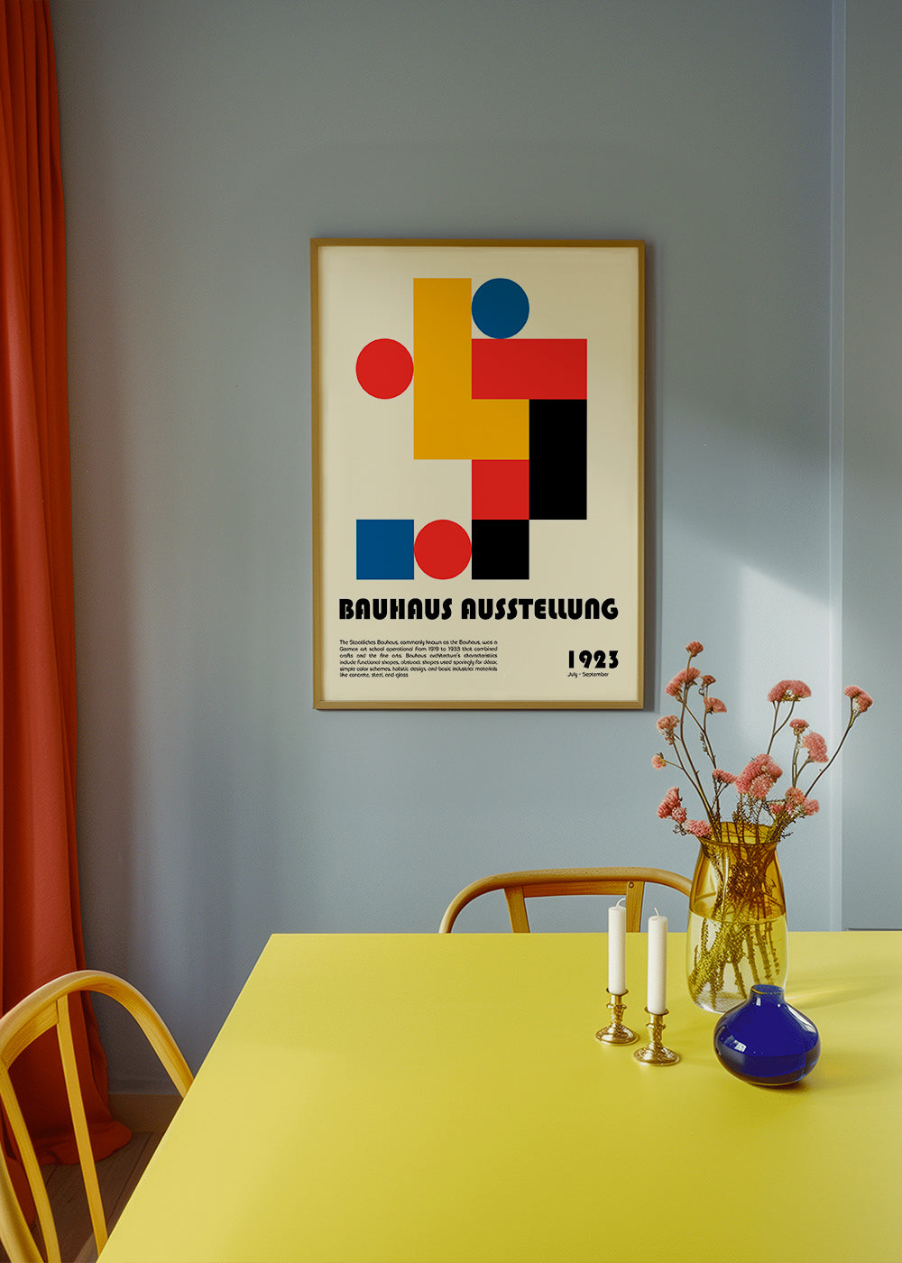 Geometrický plakát Bauhaus se základními tvary