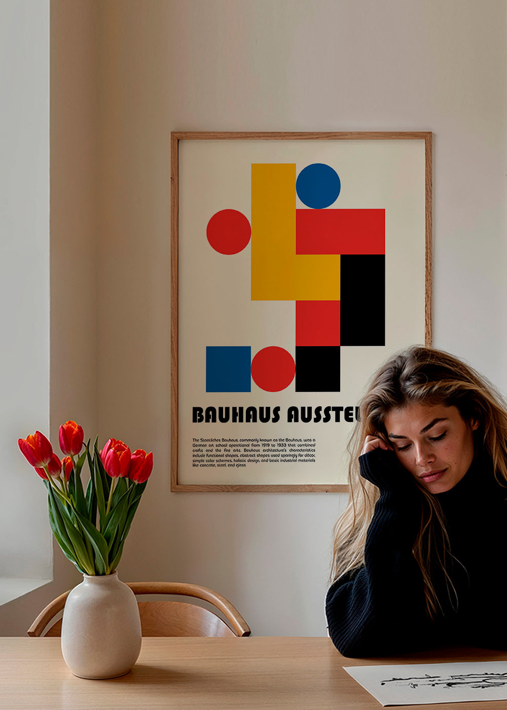 Geometrický plakát Bauhaus se základními tvary