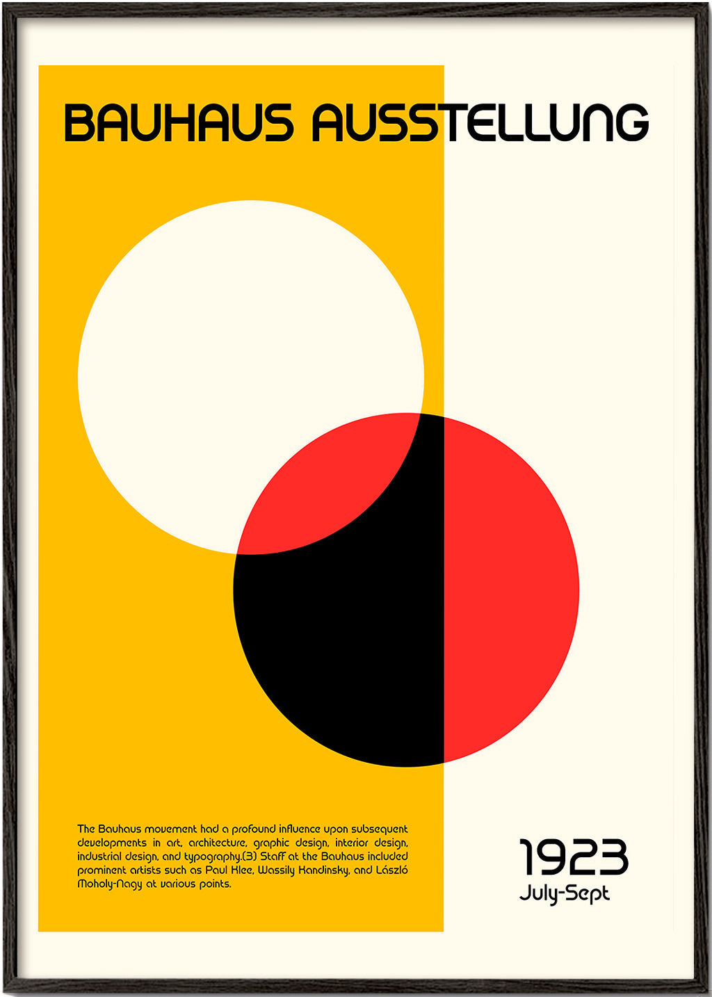 Geometrický plakát Bauhaus překrývající se kruhy