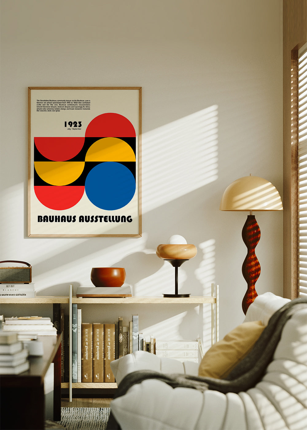 Geometrický plakát Bauhaus 1923 primární tvary