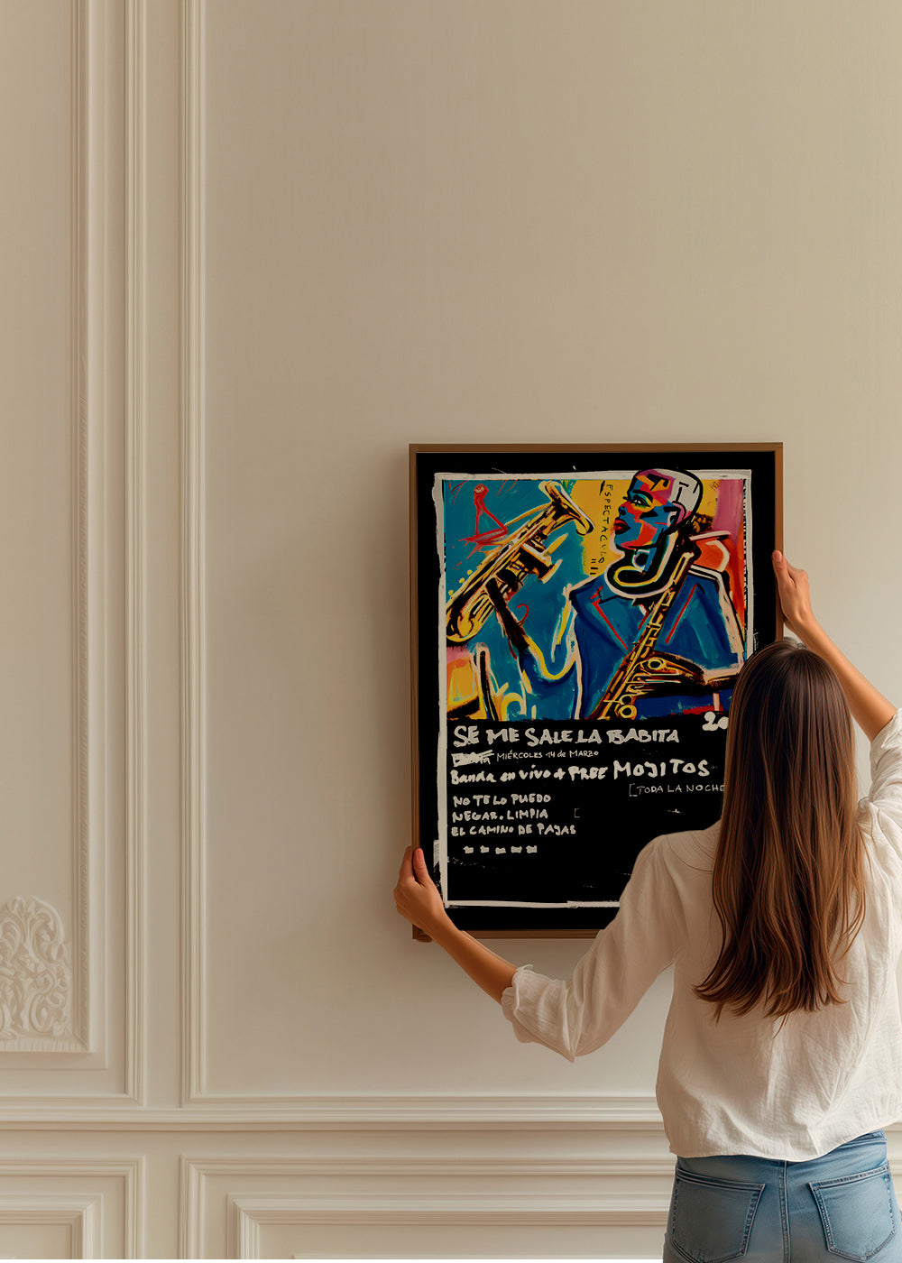 Jazzová ilustrace v živých barvách