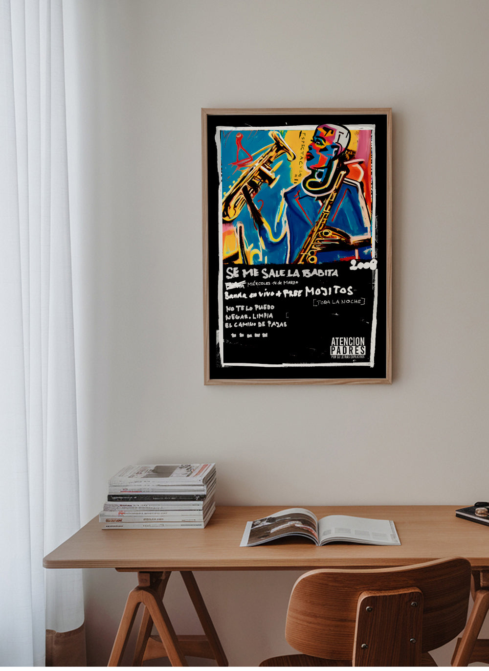 Jazzová ilustrace v živých barvách