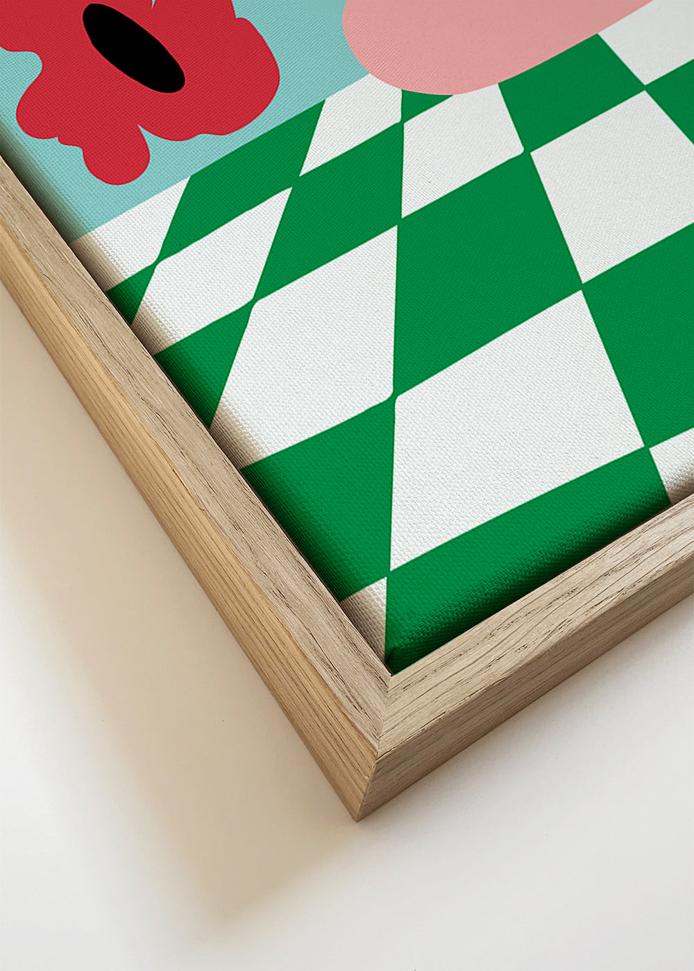Botanický plakát s květinami v růžové váze