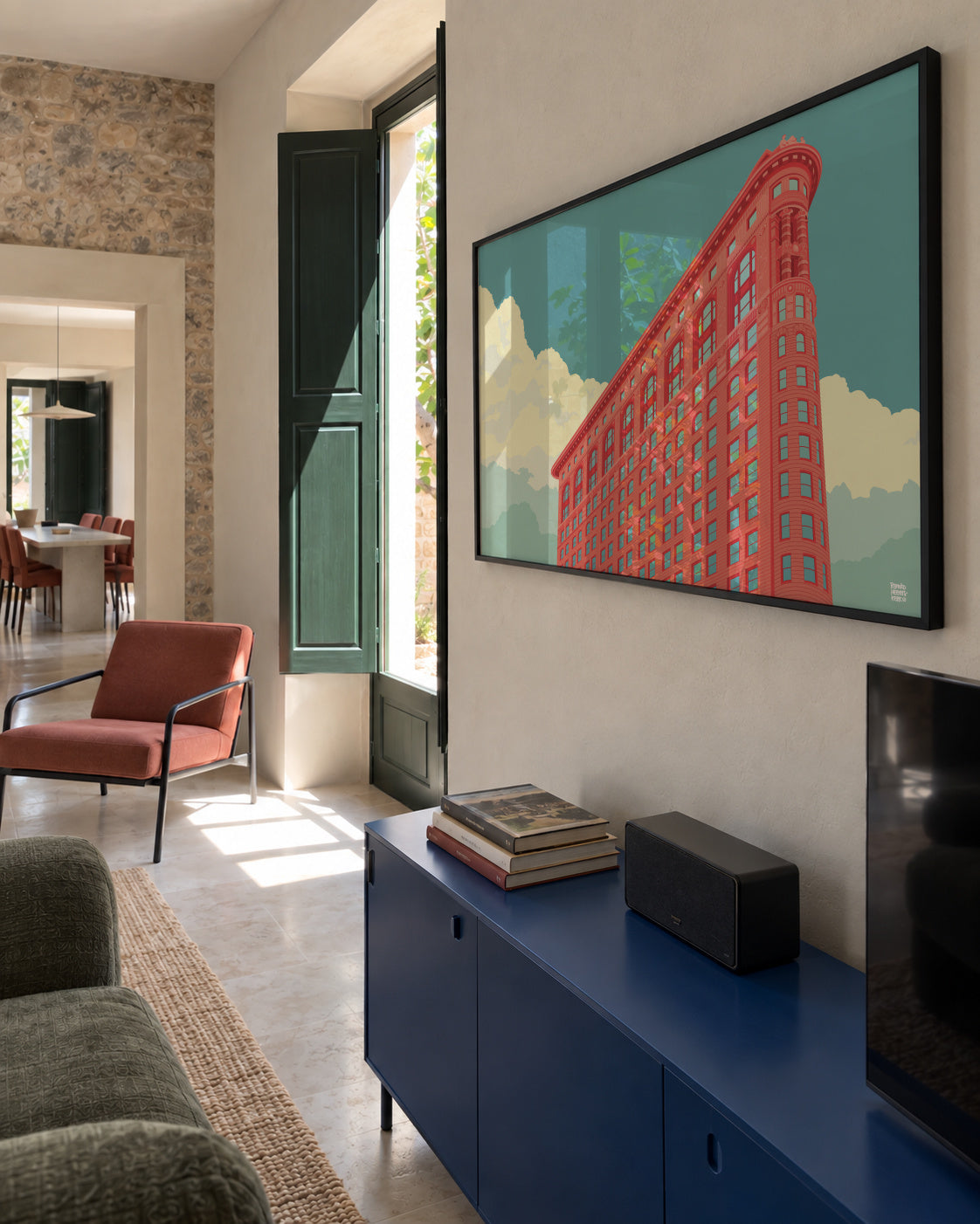 New York Flatiron Building - Framed poster in an interior