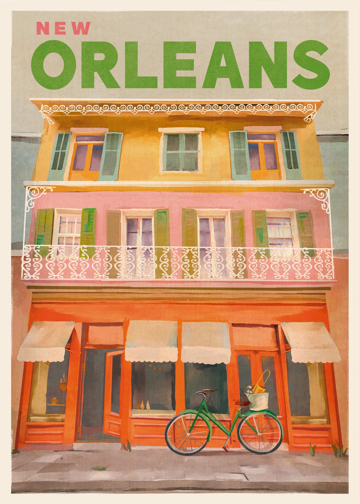 New Orleans Louisiana Vintage Travel Poster - Unframed art print