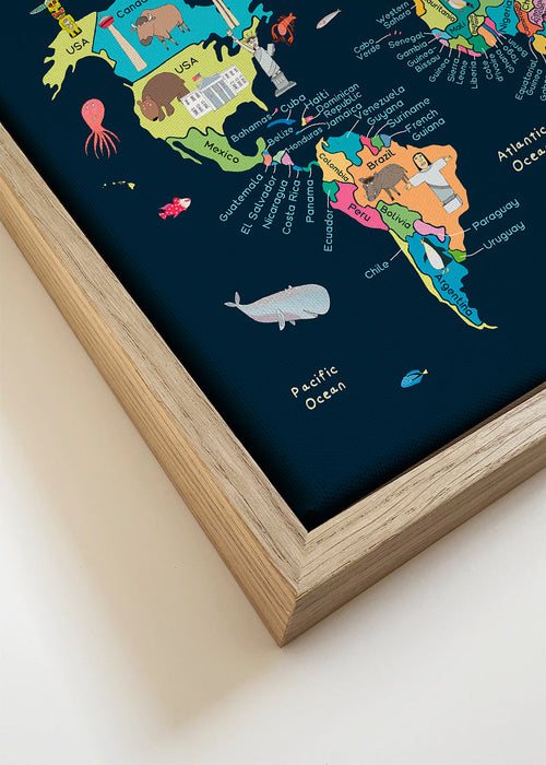 Ilustrovaná mapa světa pro děti
