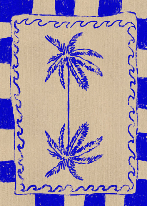 Botanická ilustrace modré palmy