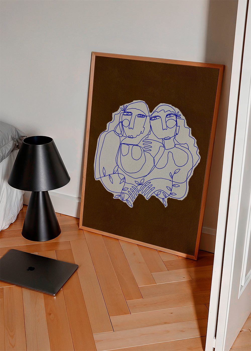 Kreslená ilustrace dvou objetých postav