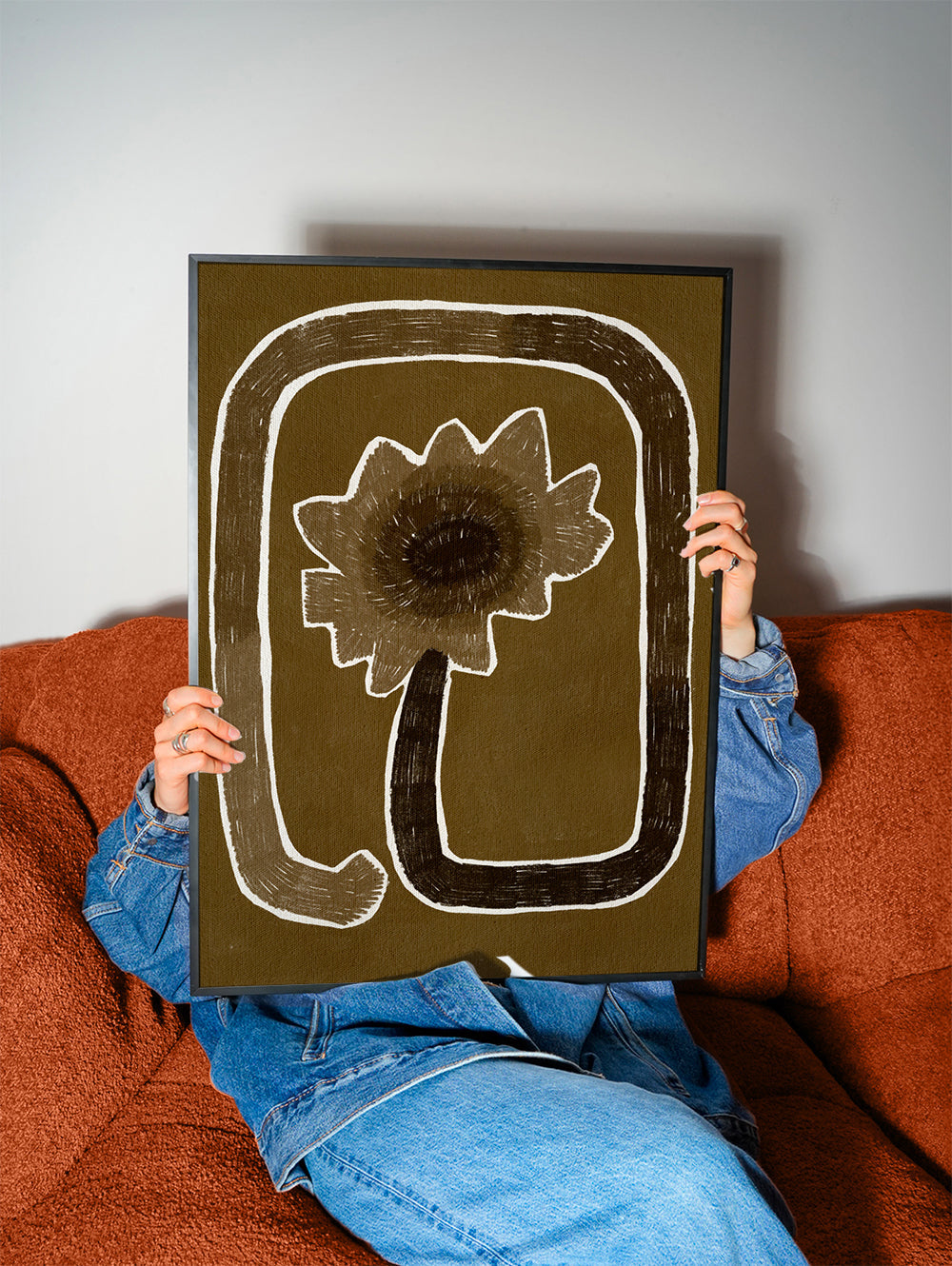 Botanický plakát se stylizovanou květinou