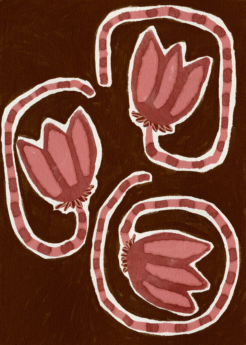Botanický plakát se stylizovanými tulipány