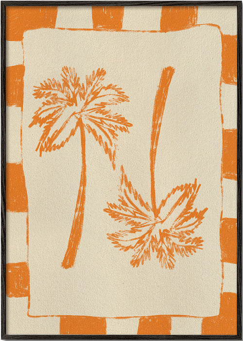 Botanický plakát s oranžovými palmami