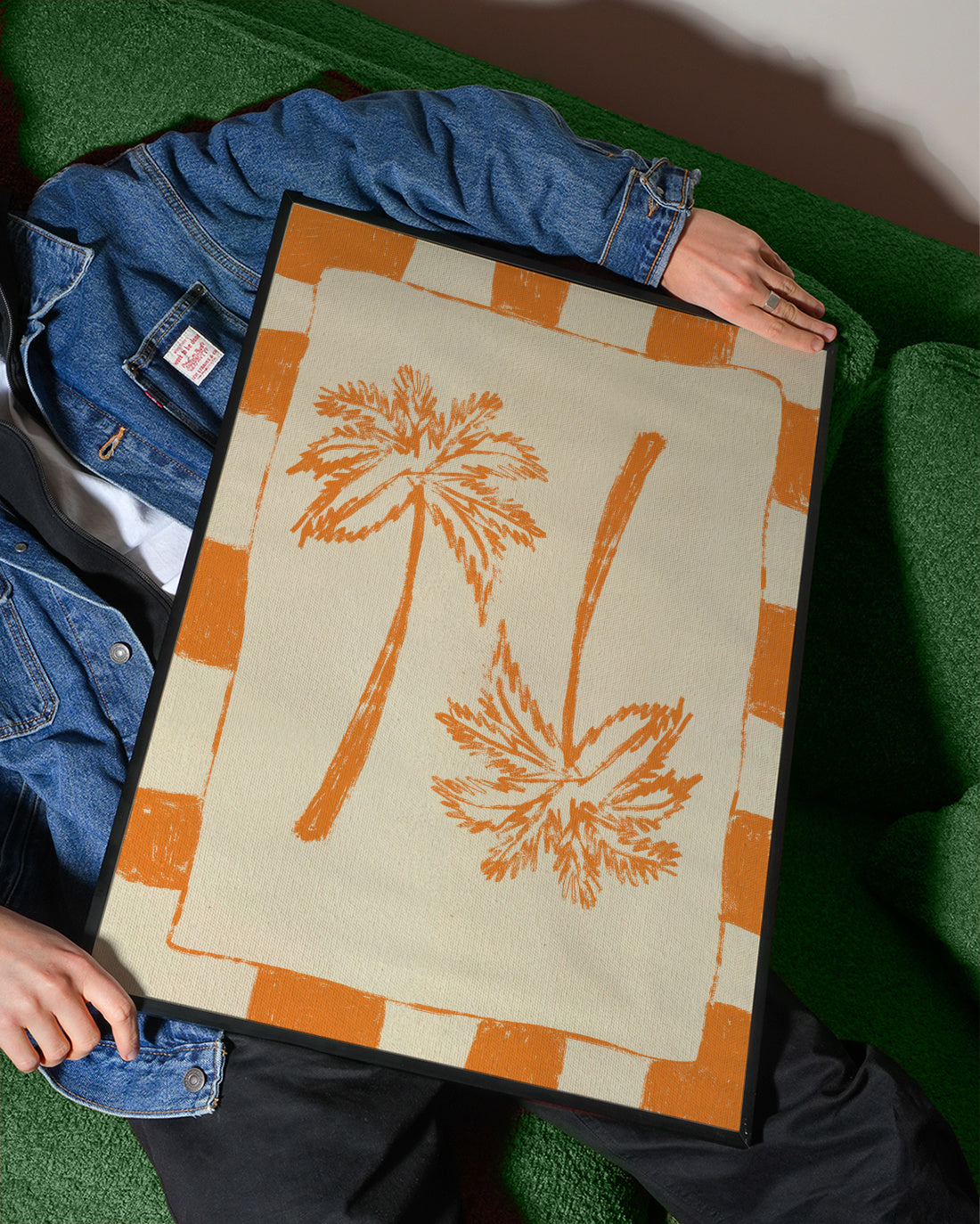 Palm paradise – Orange - Framed poster detail