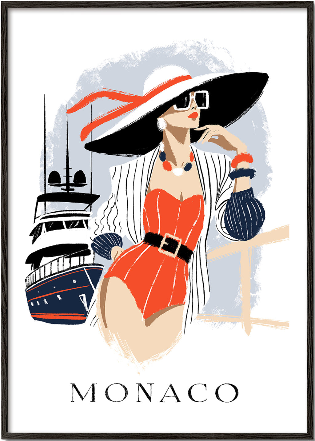 Ilustrace módy na jachtě