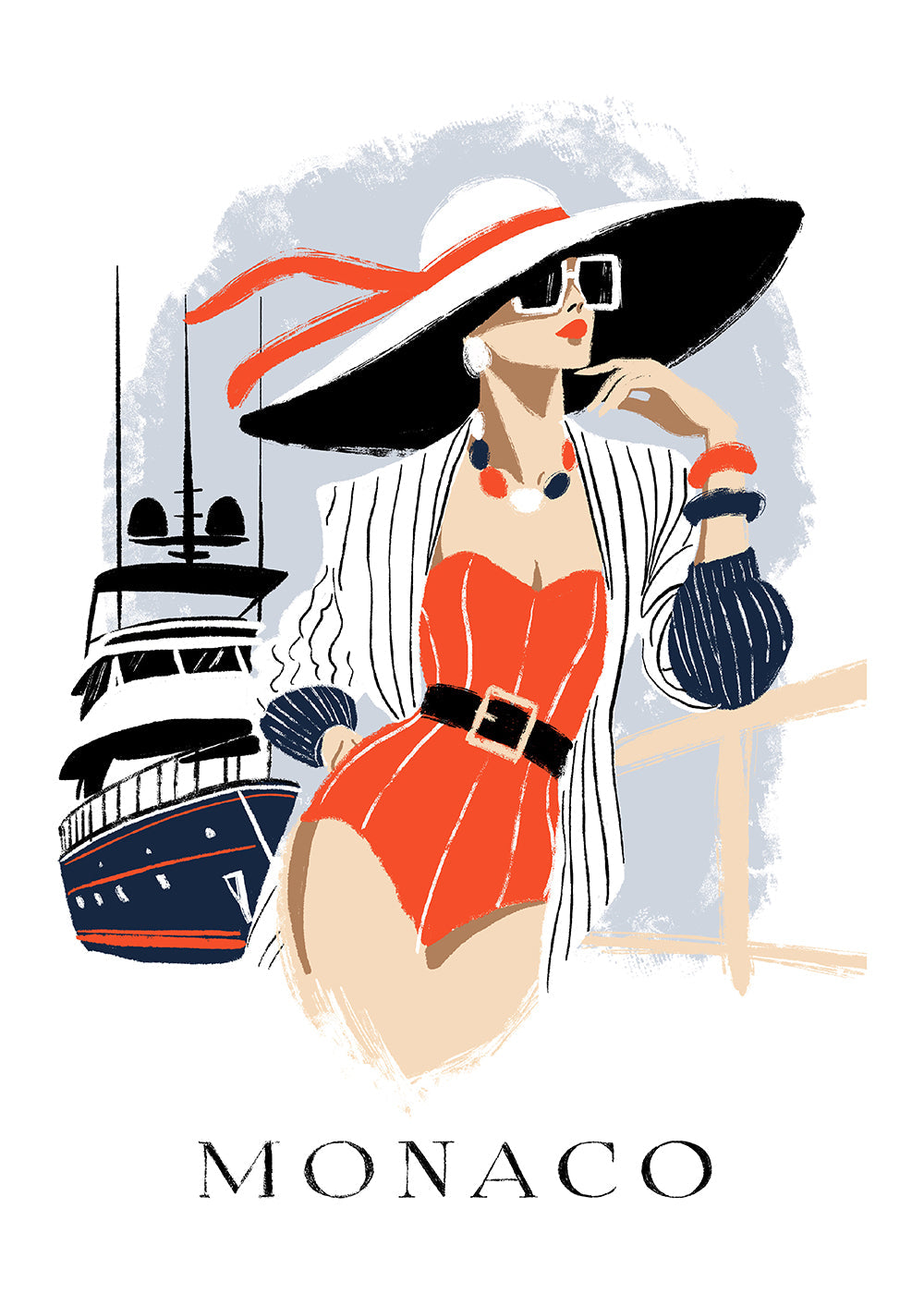 Ilustrace módy na jachtě