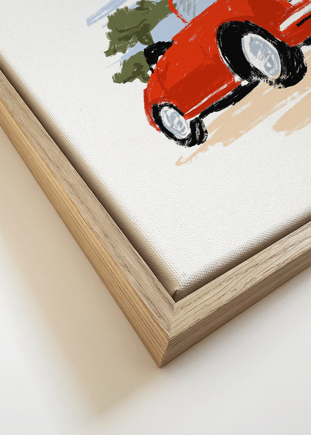 Ilustrace červeného klasického auta