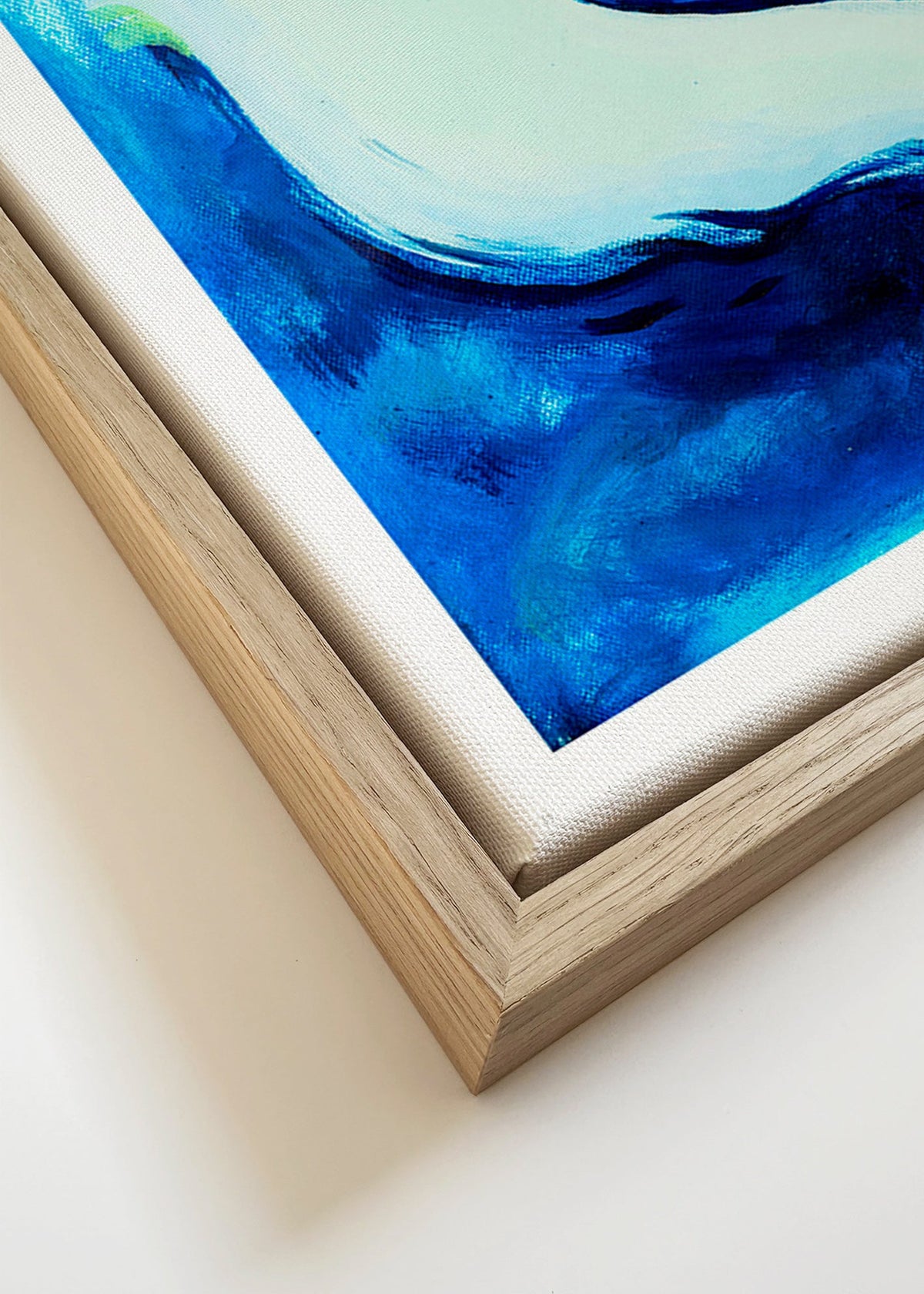 Obraz labuť na modrém pozadí – Canvas detail