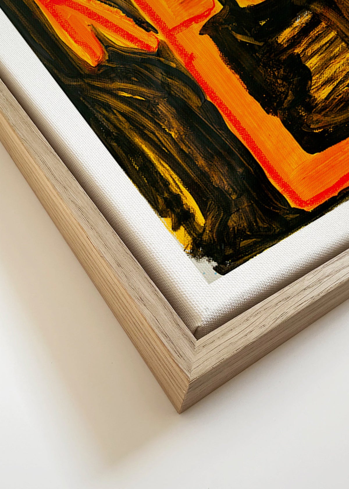 Typografická ilustrace 'RED' s malířským tahem – Canvas detail