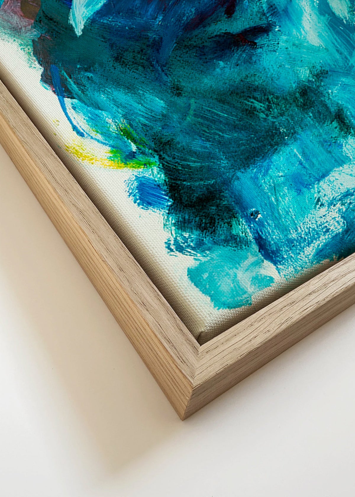 Abstrakt v modrém s letícím motivem – Canvas detail