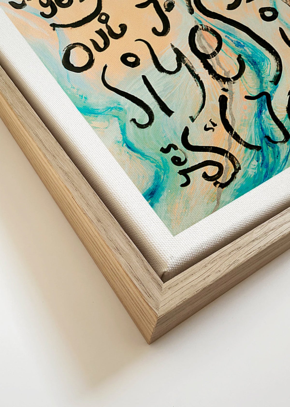 Ilustrace s typografií a akvarelovými tahy – Canvas detail