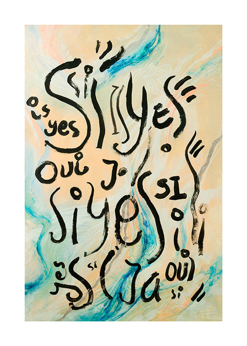Ilustrace s typografií a akvarelovými tahy