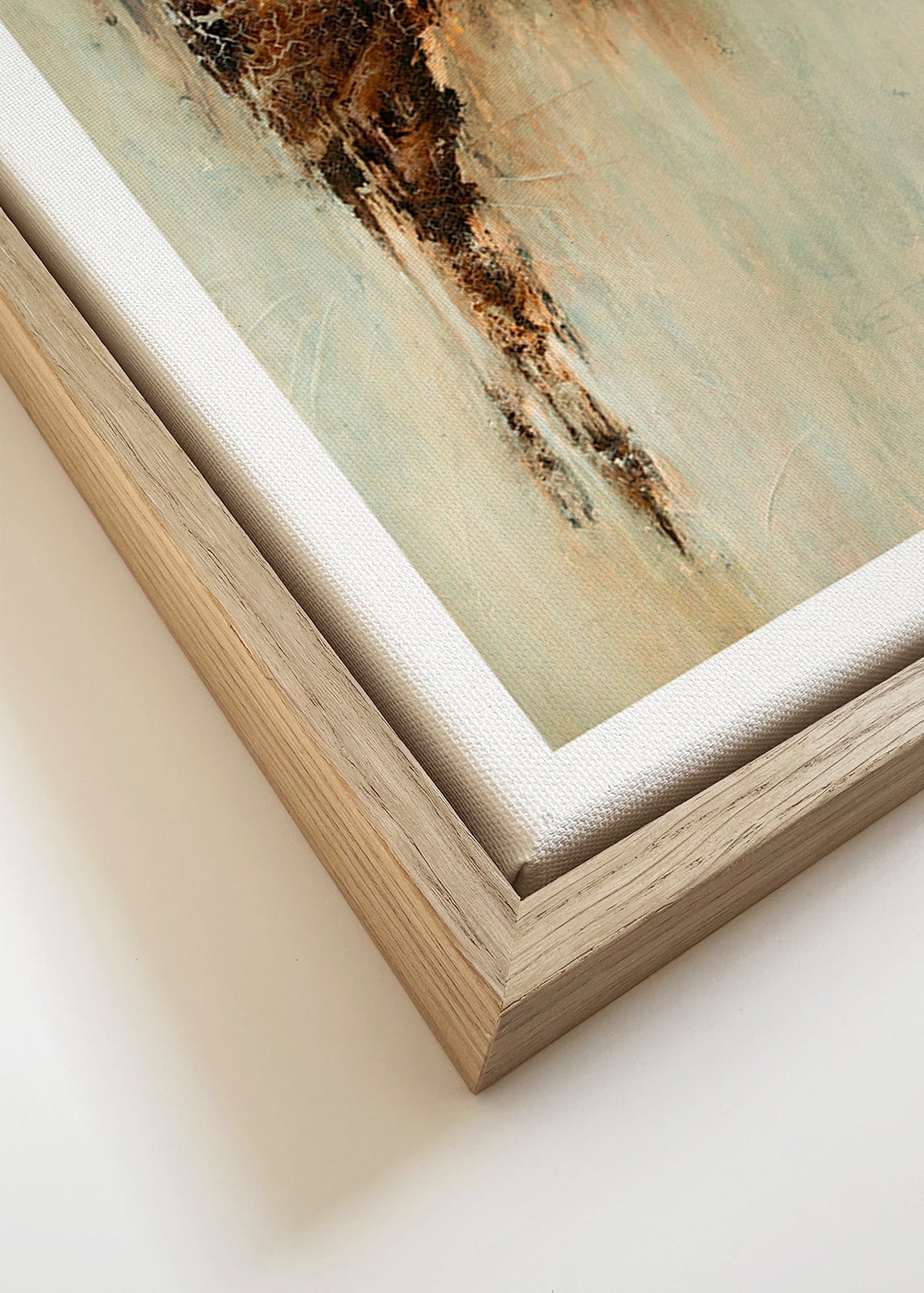 Abstraktní obraz zemité textury vertikální – Canvas detail