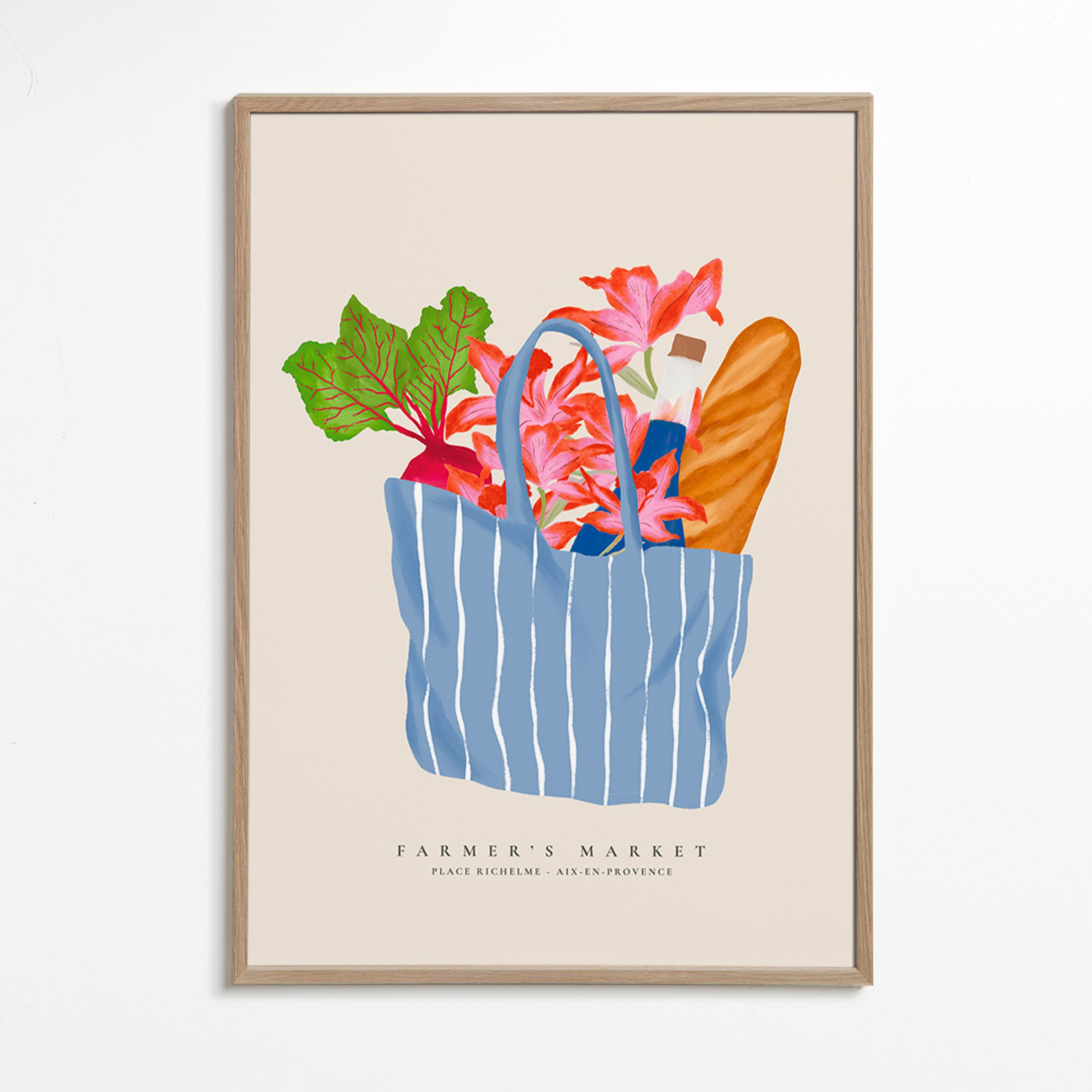 Obraz do kuchyně s ilustrací tržní tašky