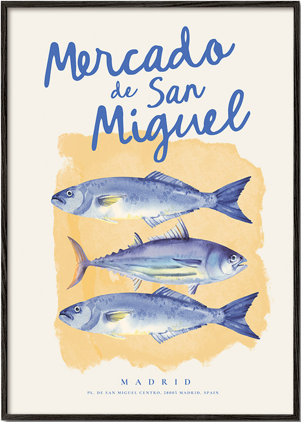 Obraz do kuchyně Mercado de San Miguel s modrými rybami