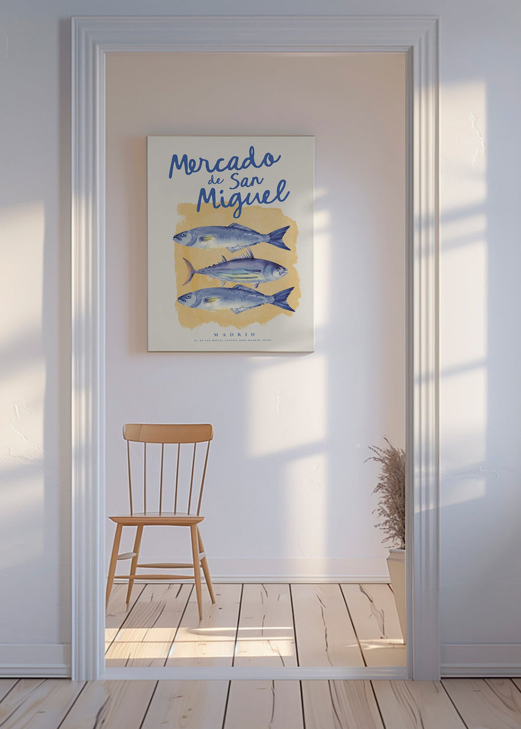 Obraz do kuchyně Mercado de San Miguel s modrými rybami
