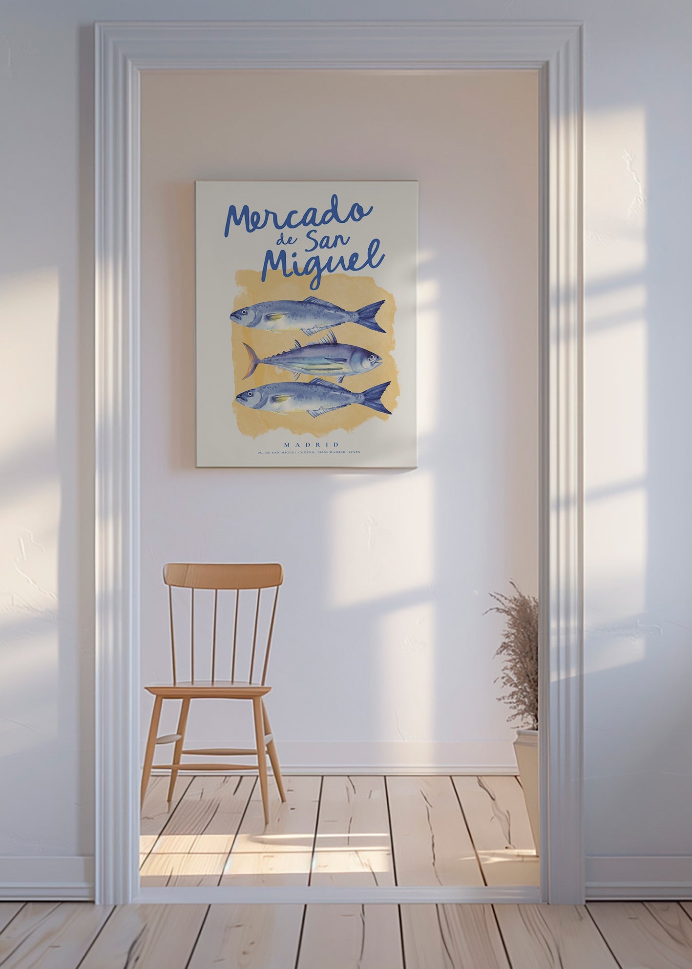 Obraz do kuchyně Mercado de San Miguel s modrými rybami