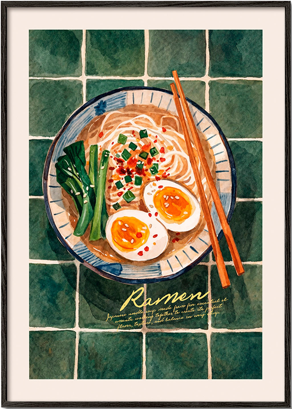 Obraz do kuchyně Ramen akvarel