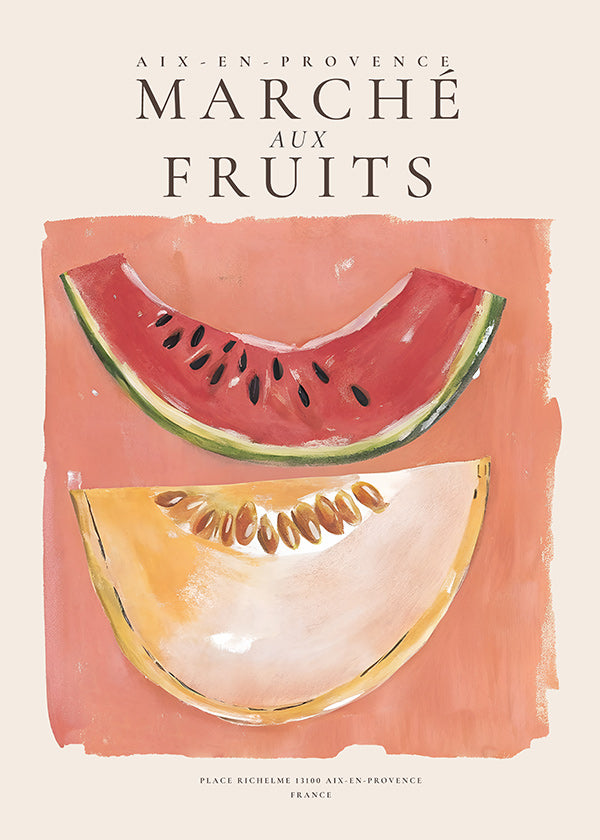 Obraz do kuchyně Marche aux Fruits s melounem a vodním melounem