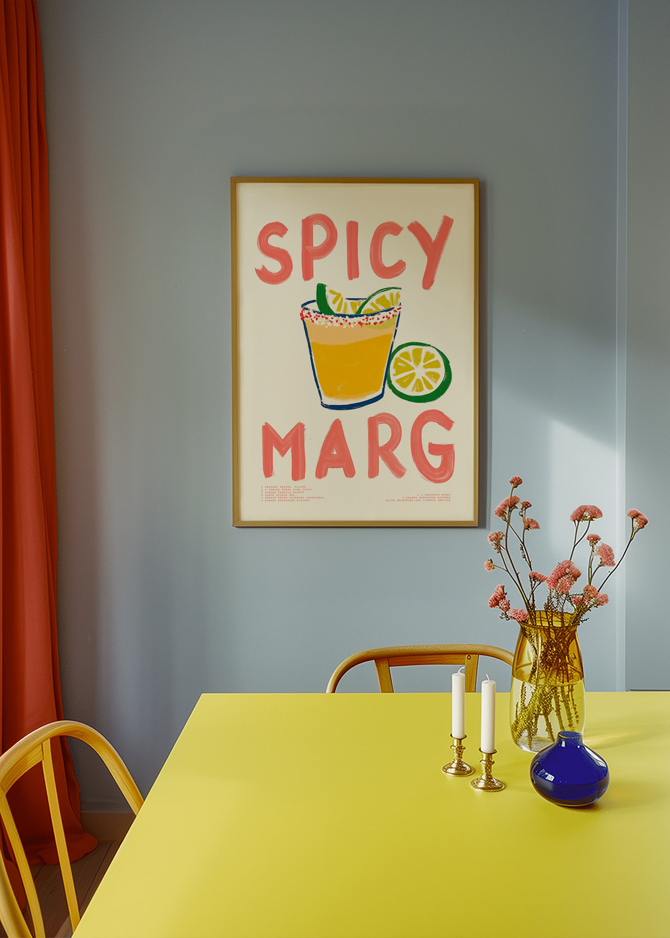 Obraz do kuchyně s ilustrací margarita