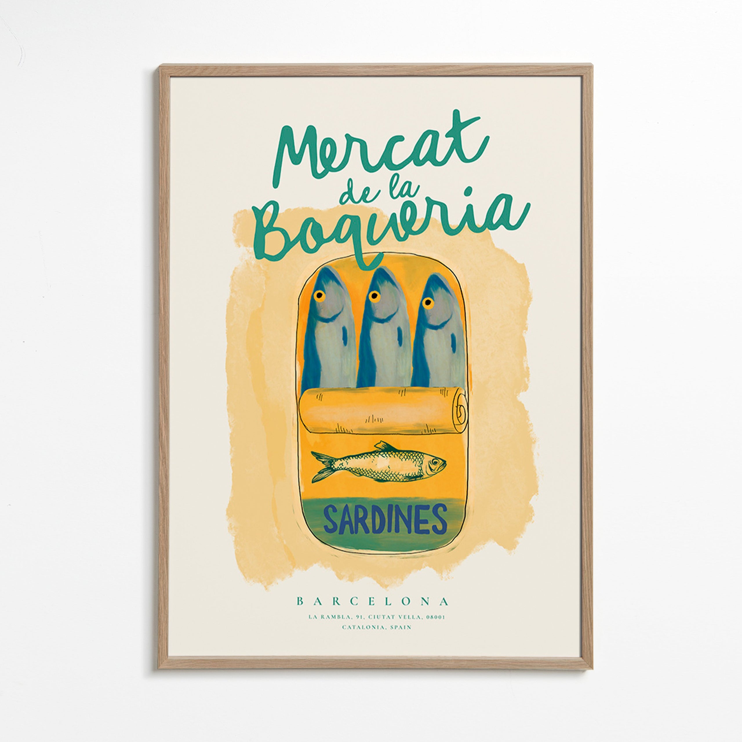 Obraz do kuchyně Mercat de la Boqueria - sardinky v plechovce