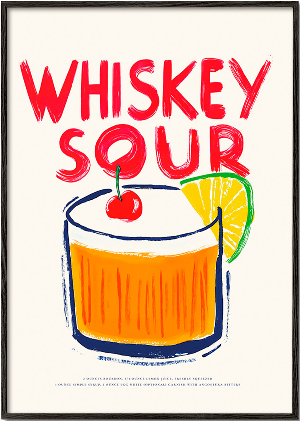 Obraz do kuchyně Whiskey Sour ilustrace koktejlu