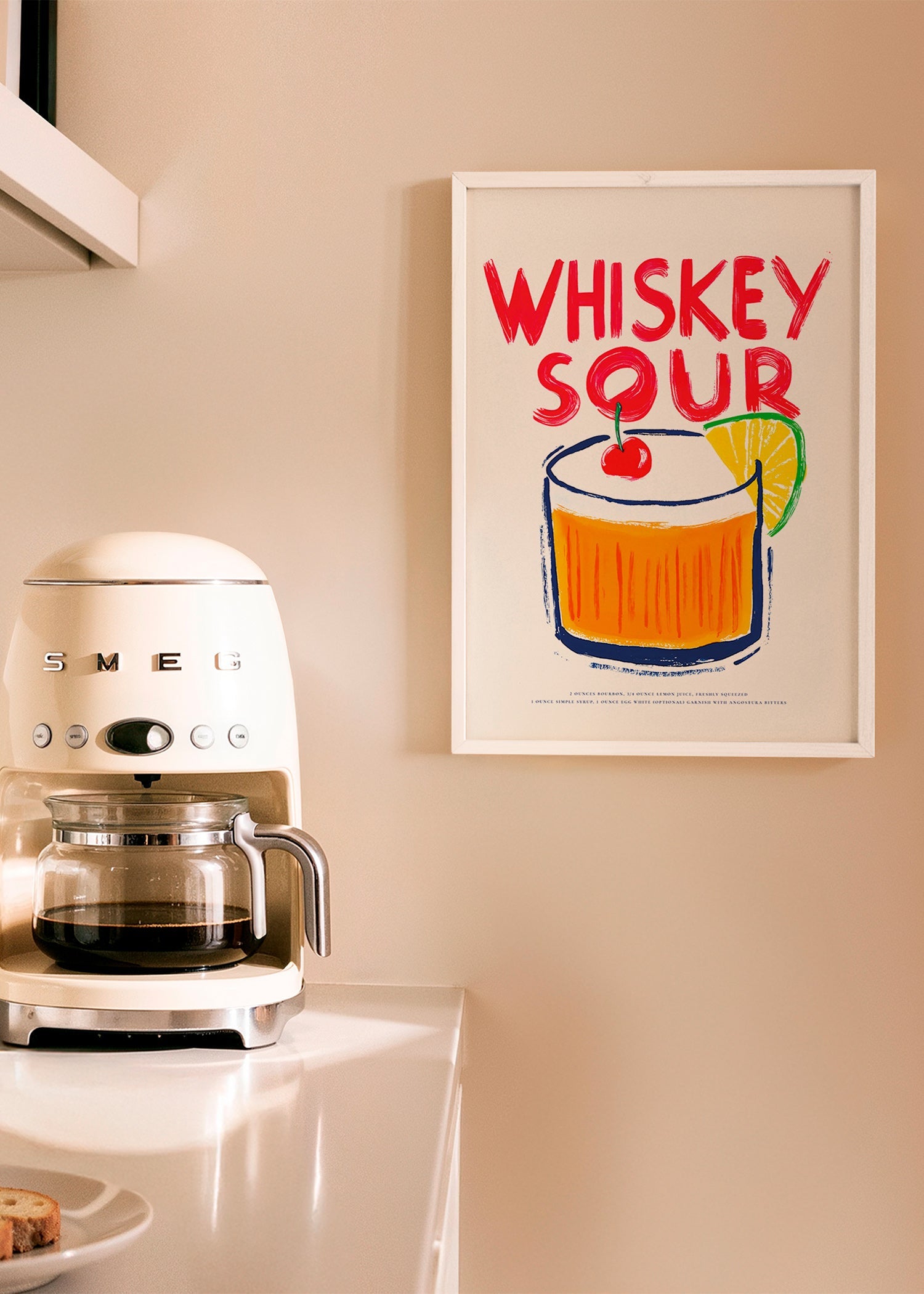 Obraz do kuchyně Whiskey Sour ilustrace koktejlu