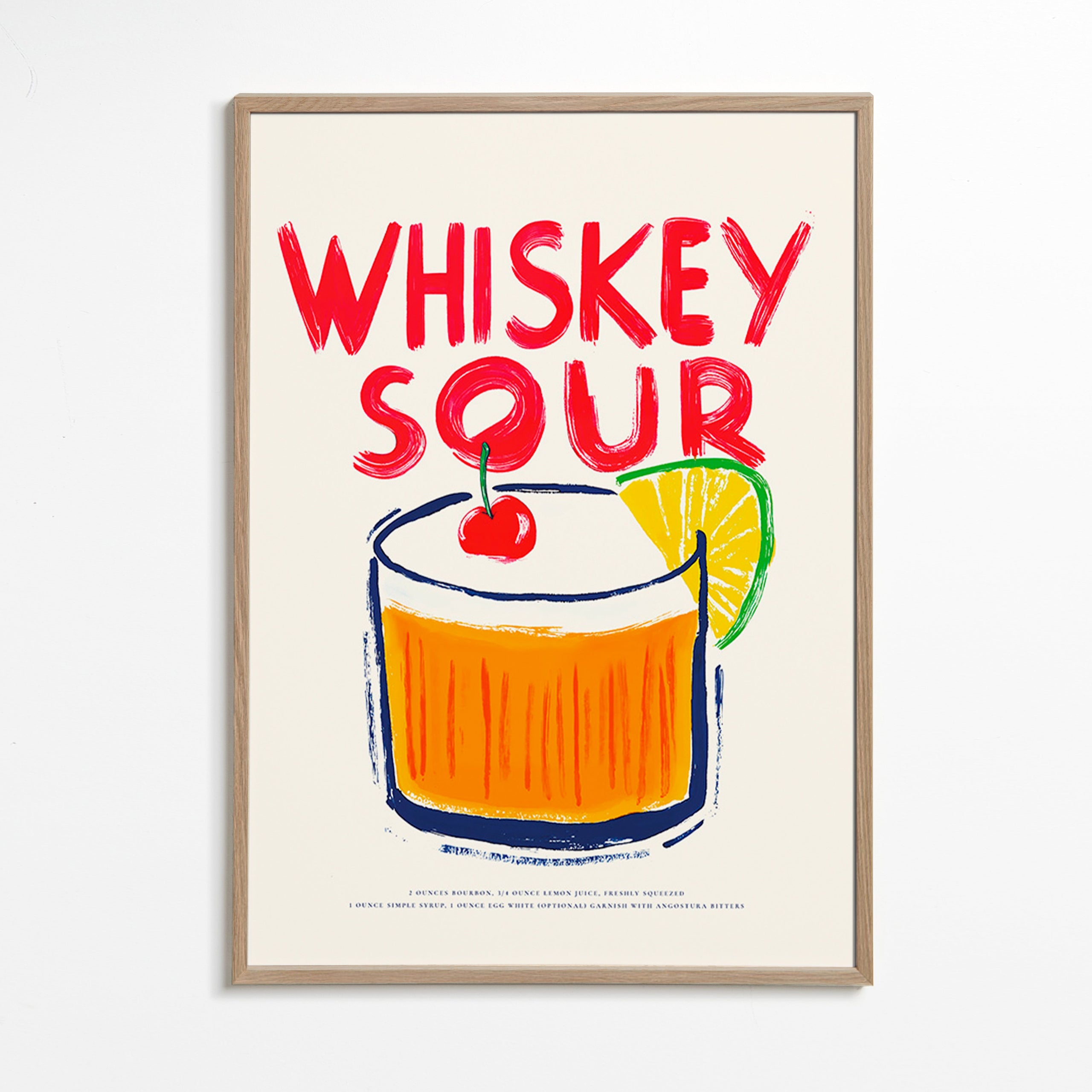 Obraz do kuchyně Whiskey Sour ilustrace koktejlu