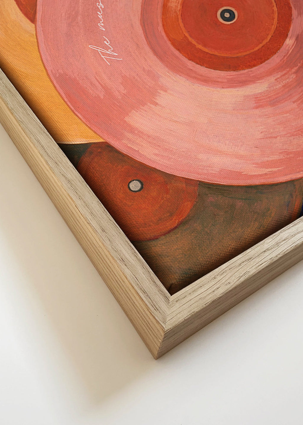 Růžová ilustrace vinylu s ramenem gramofonu