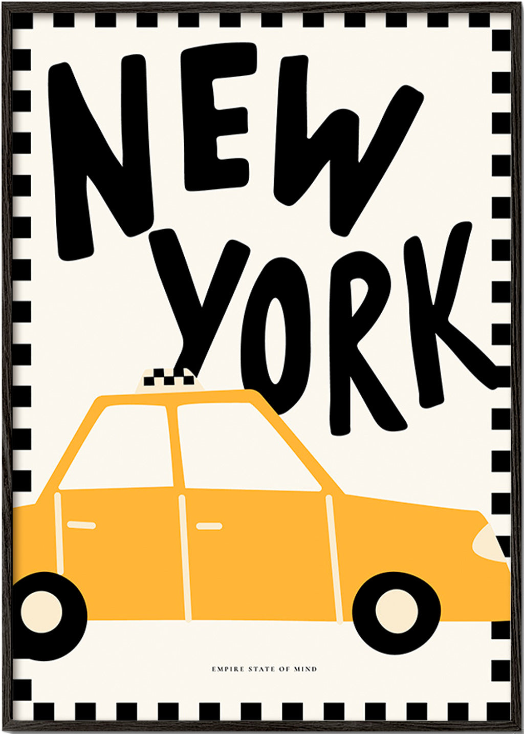 Městský plakát New York taxi s výraznou typografií