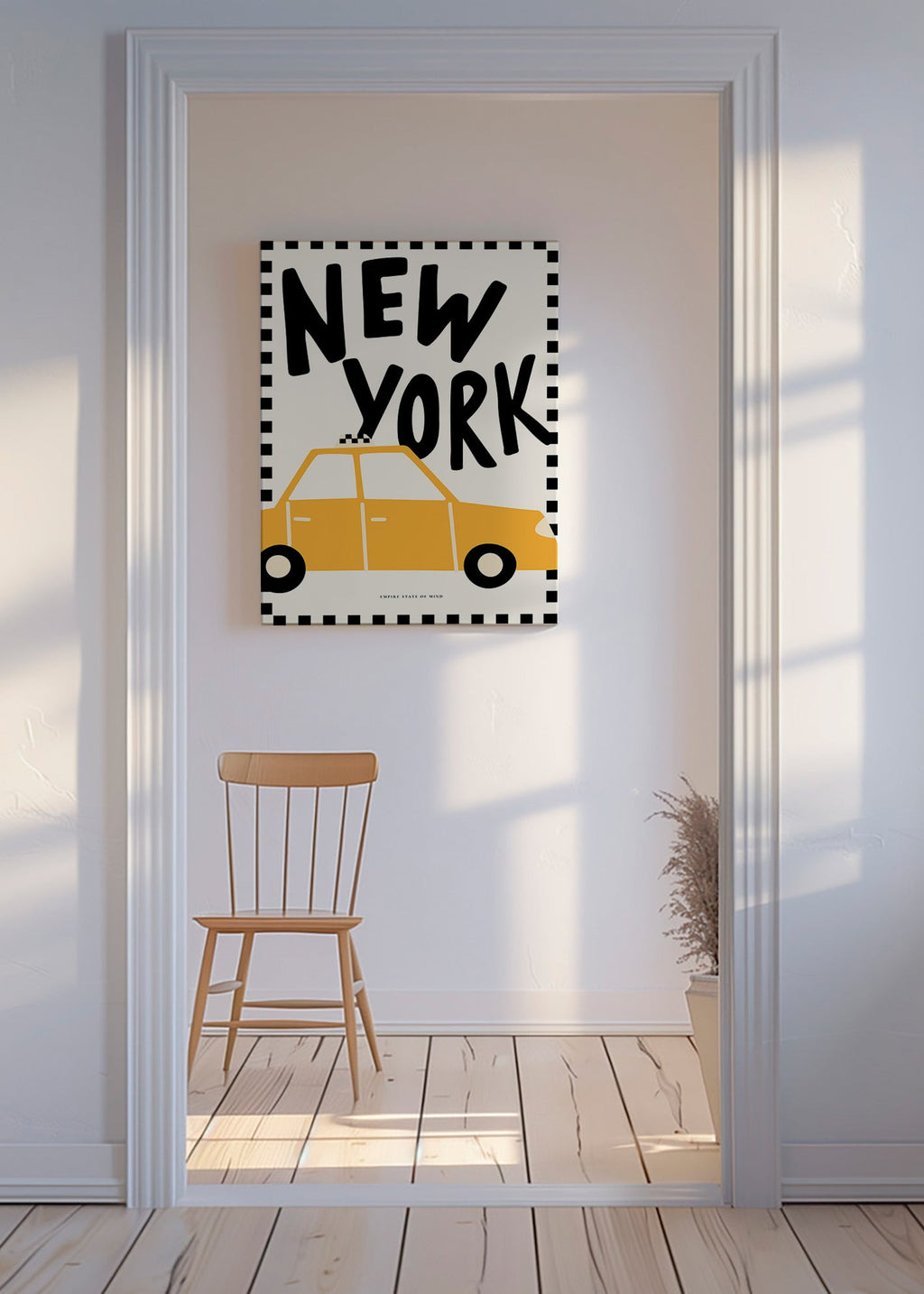 Městský plakát New York taxi s výraznou typografií