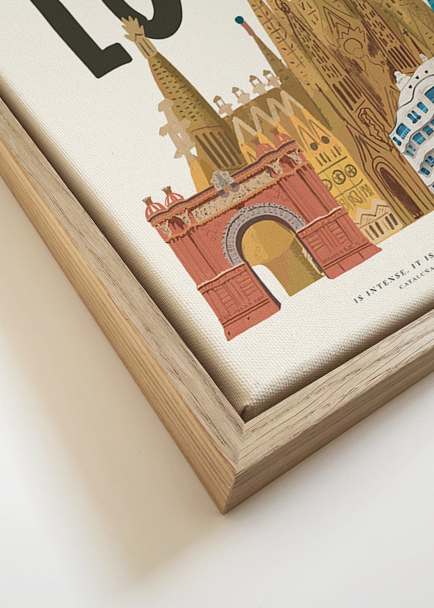 Městské umění Barcelona ilustrace s typografií